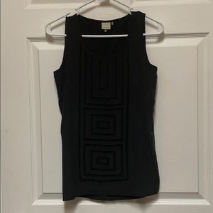 Ecru sleeveless silk blouse